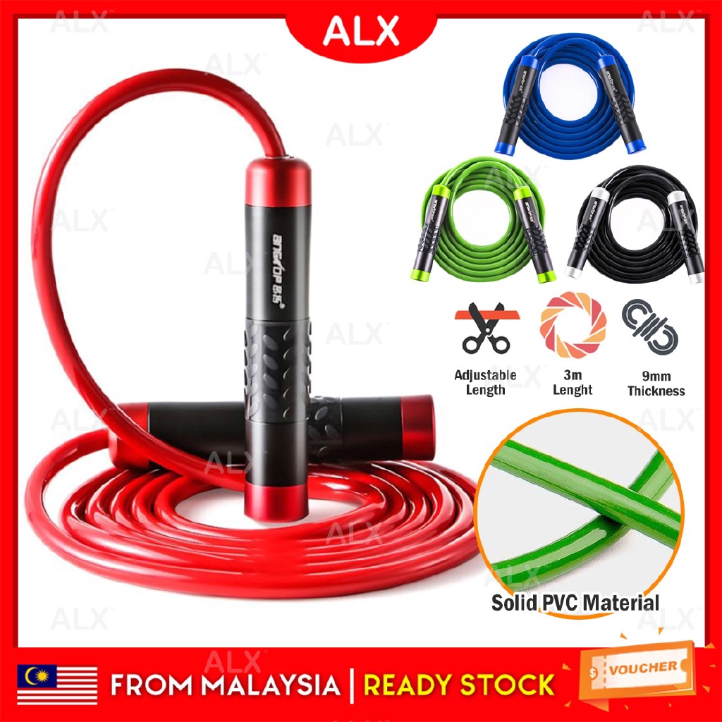 ALX CLEAR STOCK Aluminum Alloy PVC Speed Jump Rope Burn Fat Skipping