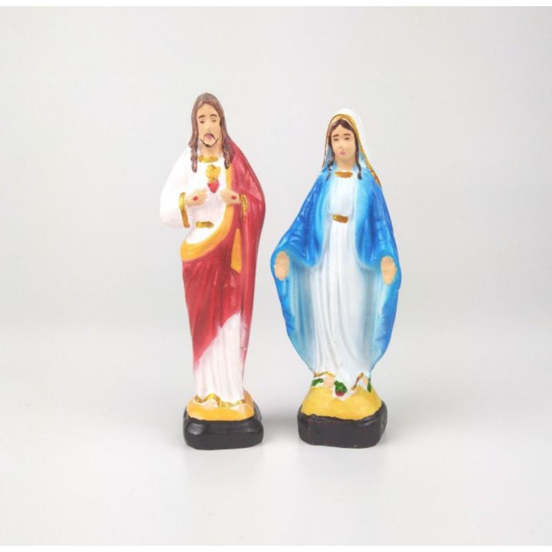 Prayer Set Statue Of Jesus Our Lady Open Hand Mini 10cm Unique Spiritual Souvenir Decoration Gift Devotion