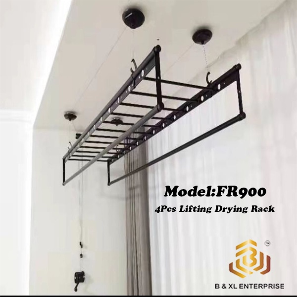 ModelFR900 B & XL 4Pcs Double Tracks Lifting Clothes Hanger /Lifting Drying Rack/Ampaian Baju