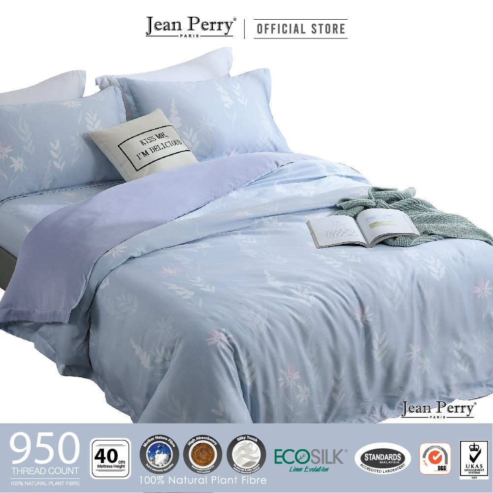 Jean Perry Garni 4 In 1 Queen Bedsheet Fitted Set Silky Soft Ecosilk 950 Threadcount 40cm Shopee Malaysia