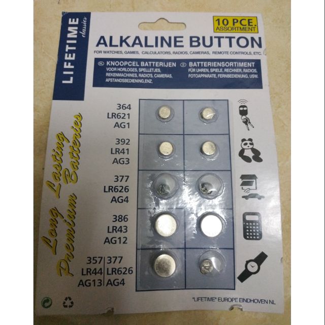 1 Set 10pc Bateri Jenis Butang Pelbagai Saiz Aksesori Gajet Jam Dan Lain Lain Battery Shopee Malaysia