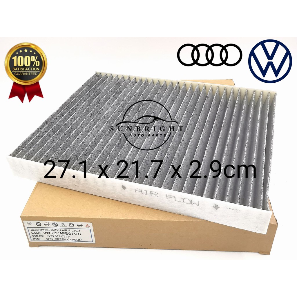 CAFVWTOU-CG - VOLKSWAGEN TOUARGE / AUDI Q7 / GTI CABIN AIR FILTER ( PC ) 7H0 819 631A ( CARBON GREEN )