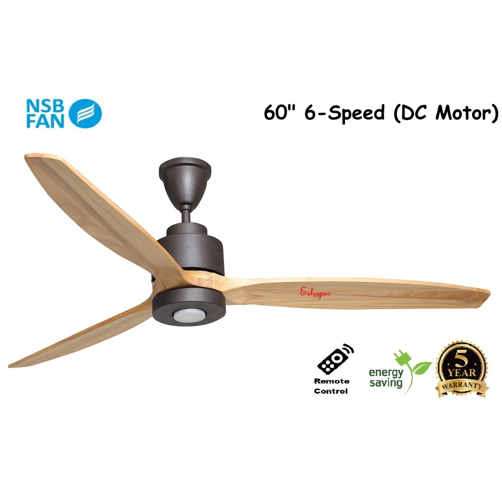 Nsb Ovio 60 Rf Remote Control Ceiling Fan Rb Oak Shopee Malaysia