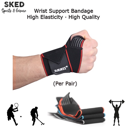 SKED Aolikes Wrist Support Gym (1Pair) High Quality Elastic Wrist Bandage Wrist Straps Wrist Wrap Gym Wristband Strap