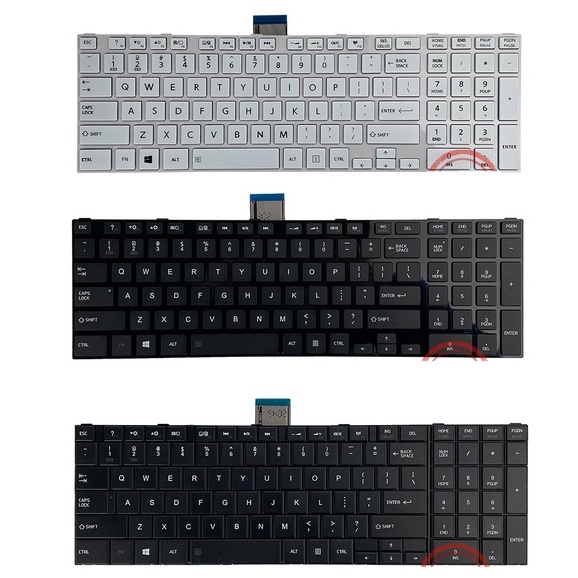 Tastiera Nuova Per Notebook Toshiba Satellite Serie C50/C55, Layout USA QWERTY, Nera