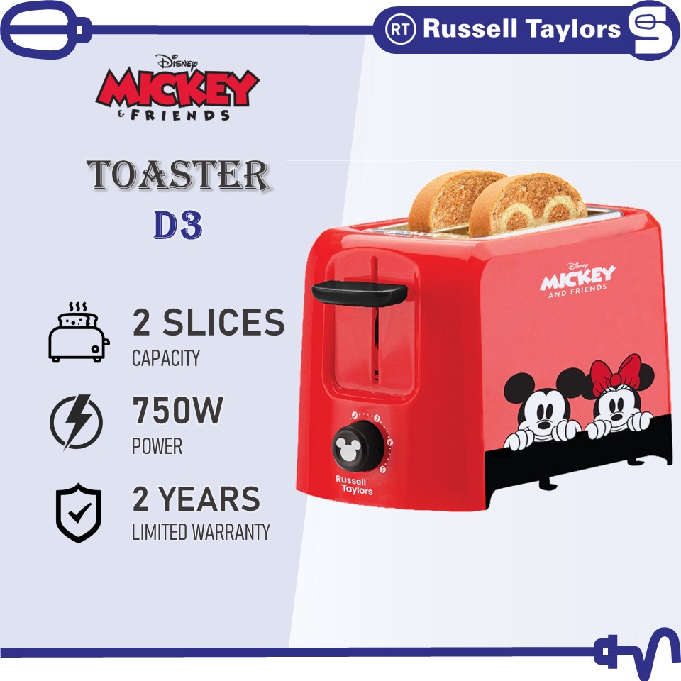 RUSSELL TAYLORS x DISNEY MICKEY AND FRIENDS Toaster D3 (750w ...