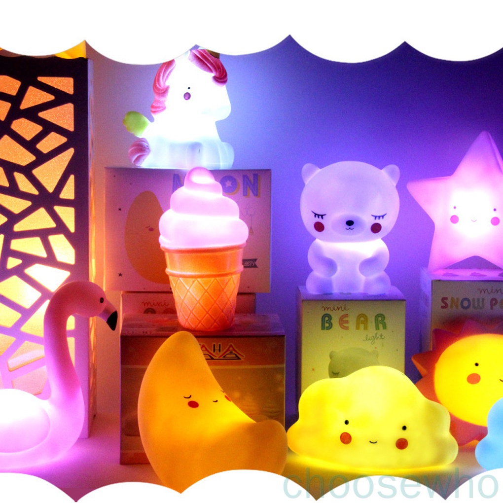 [CHOO] Cartoon LED Night Light Bedside Nightlight Kids Bedroom Small Lamp Baby Luminous Toy Ghost