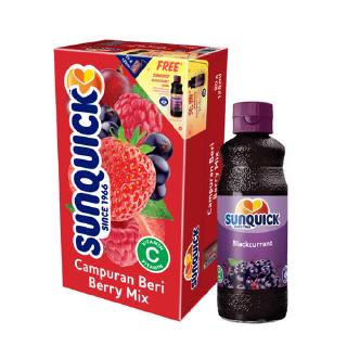 [CNY] Sunquick Fruit Drink - Mixed Berries (20 x 125ml) Free Sunquick Concentrate Blackcurrant STD (330ml)