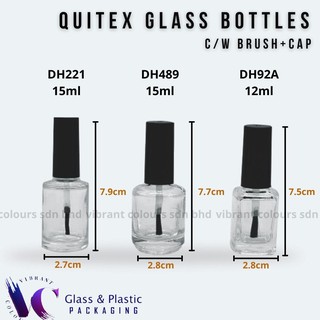 ⭐15ML/12ML QUITEX GLASS BOTTLE WITH CAP & BRUSH⭐ POST TODAY !