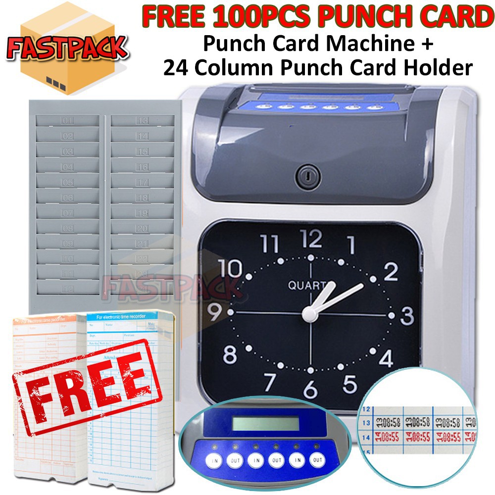 [FREE] 100pcs Punch Card + Aibao Punch card Machine + 24 Column Punch