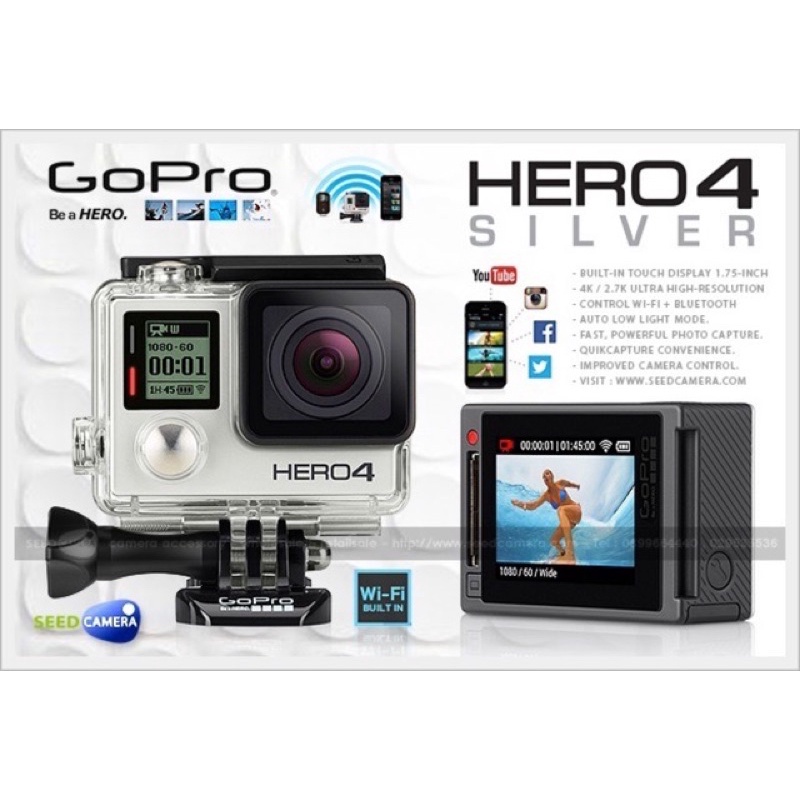GoPro hero 4 silver 4K/full HD video 40m (refurbished unit) | Malaysia