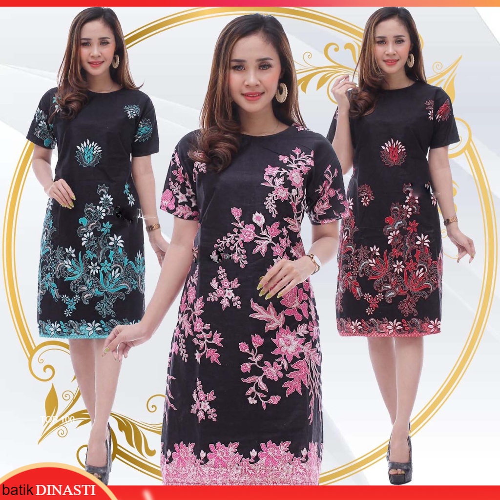MERAH Batik Dress - Short Dress With Red Cherry Blossom Pattern | Batik ...