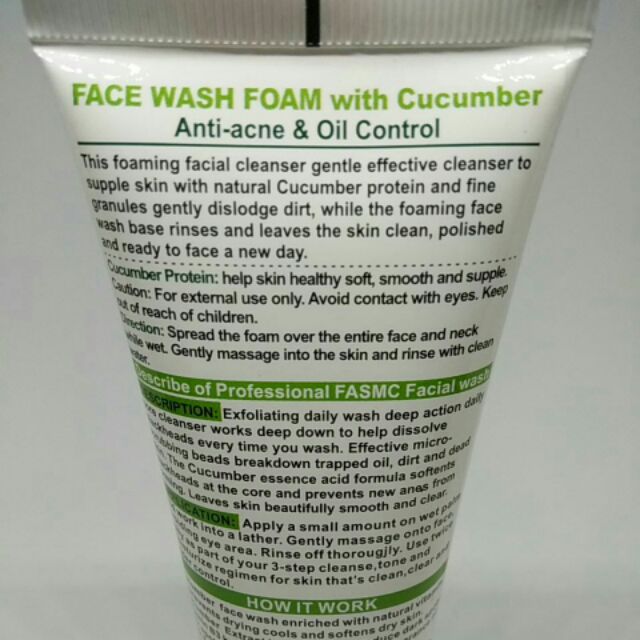 face wash foam with cucumber