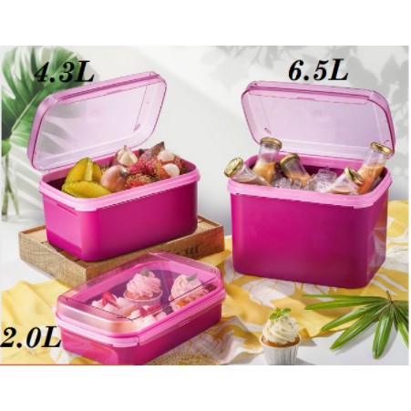 Tupperware : Ezy Rectangular Keeper Set (3) 2L/4.3L/6.5L Full Level*1pc/3pcs*