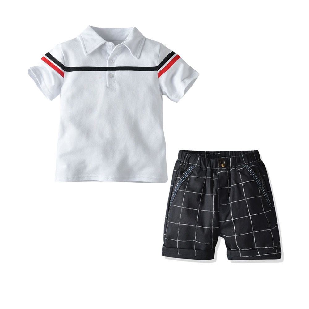 black and white polo shorts