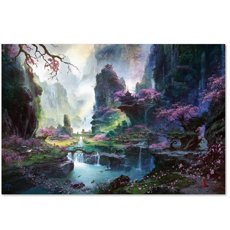1000 Piece Wooden Jigsaw Puzzle 30x20inch Mountain Stream Landscape Adult Puzzles Toy Family Wall Decoration Family Gift Shopee Malaysia