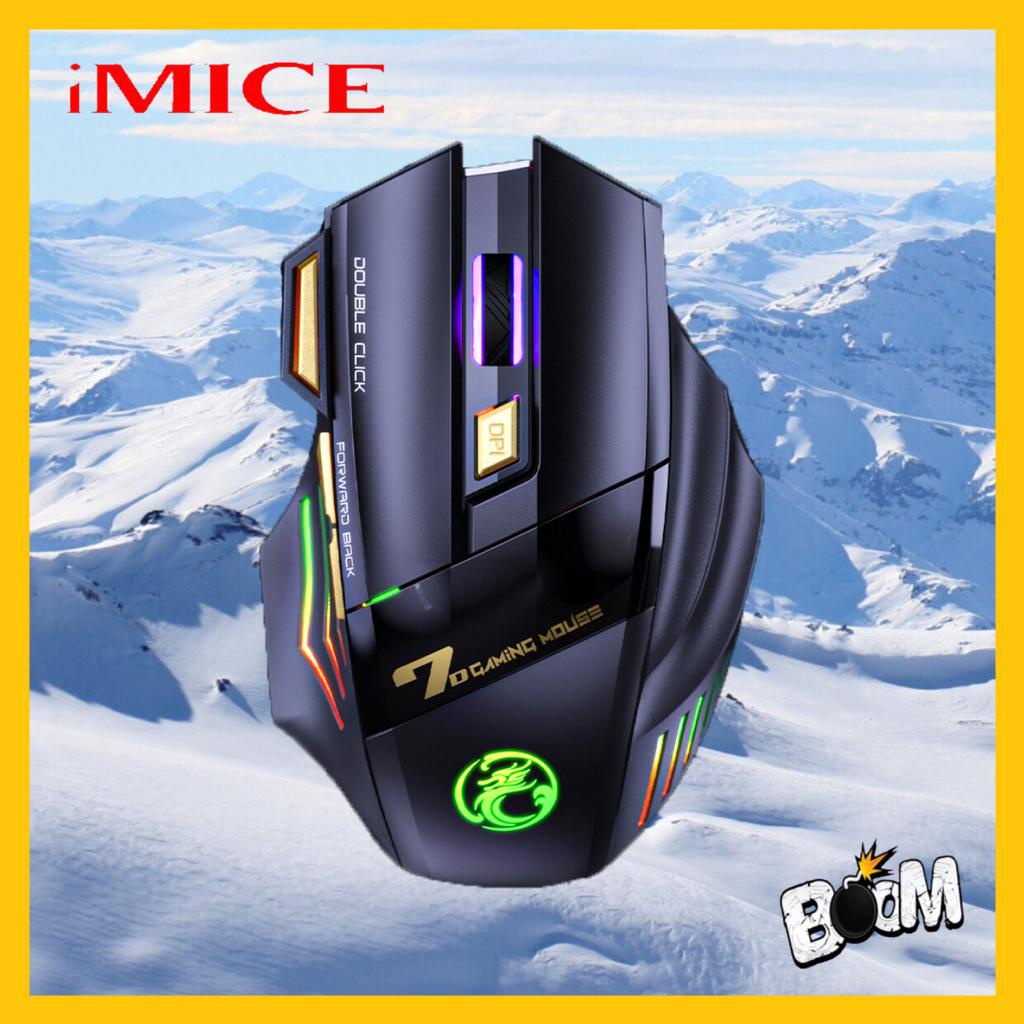 iMICE GW-X7 RGB Rechargeable Wireless Gaming PC Mouse Ergonomic Silent