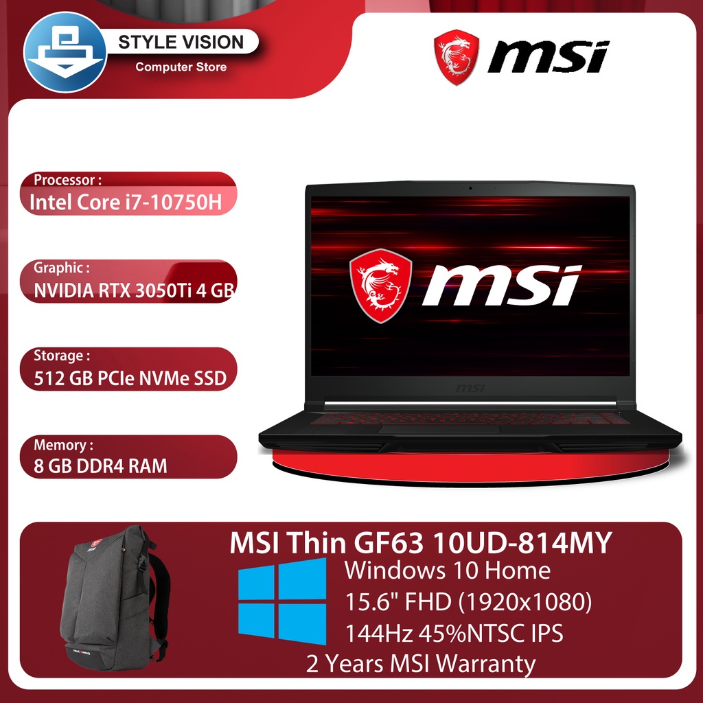 Msi gf63 thin 10ud 419xru обзор