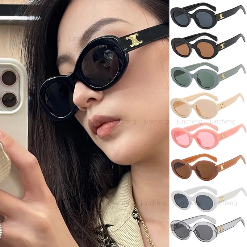 Vintage Round Sunglasses Women Luxury Brand Designer Sunglasses Women High Quality Oval Glasses with Logo Triumphal Arc