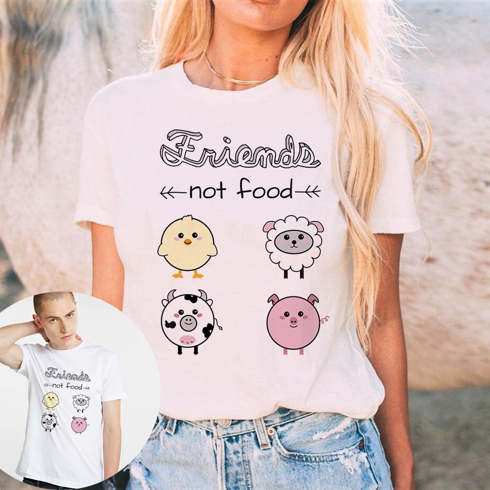 Friends Not Food Tshirt Vegan Vegetarian Tee Shirt Women Men Save Animals  Gift | Shopee Malaysia
