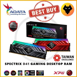 ADATA XPG GAMING RAM SPECTRIX D41 RGB DDR4 3000 / 3200 / 3600 - Grey | RED (8GB/16GB)
