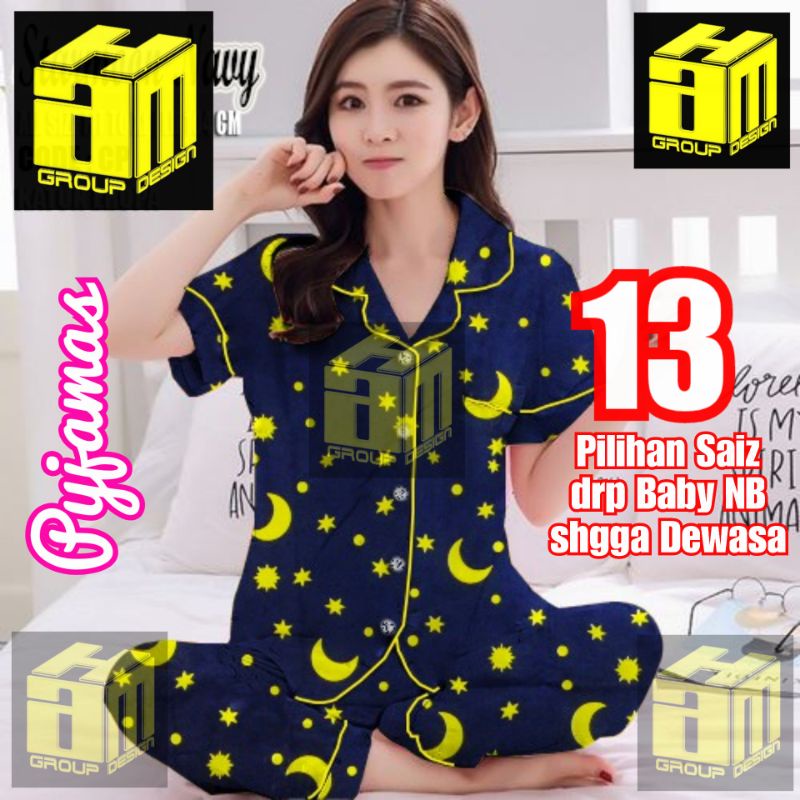 (Size 14,16&18) PYJAMAS REMAJA KANAK-KANAK DEWASA Baju Tidur Anak Pajama Kanak Piyama Anak Pyjamas Dewasa Baju Budak