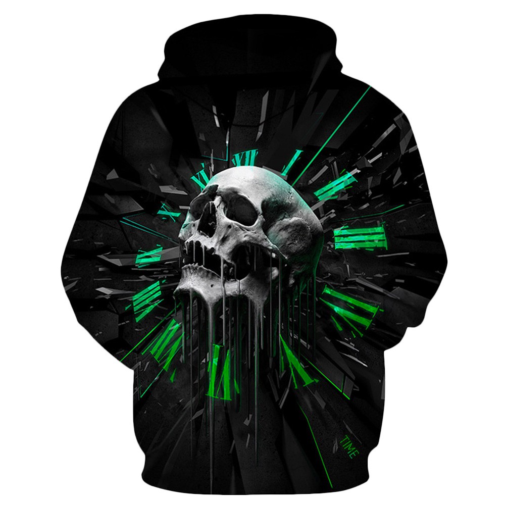 3d skull print hoodie