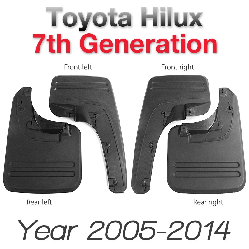 Tunez Front Rear Mud Flap Splash Guard Toyota Hilux 7th Generation
