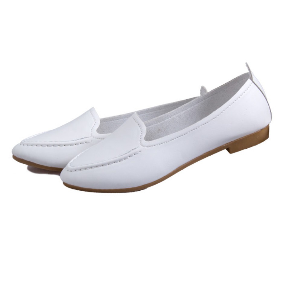 white pointed loafers