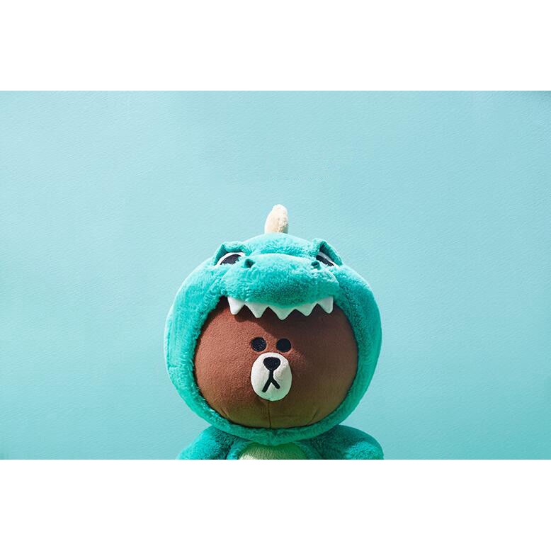 Lovely Line Friends Brown Bear Cosplay Dinosaur Costume Plush  Doll Toy Gift 