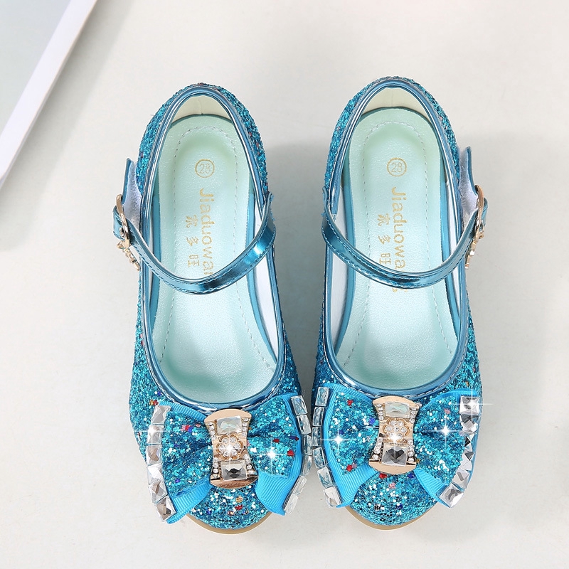 2019 Autumn Girl Small High With Leather Shoes Sequins Shoe