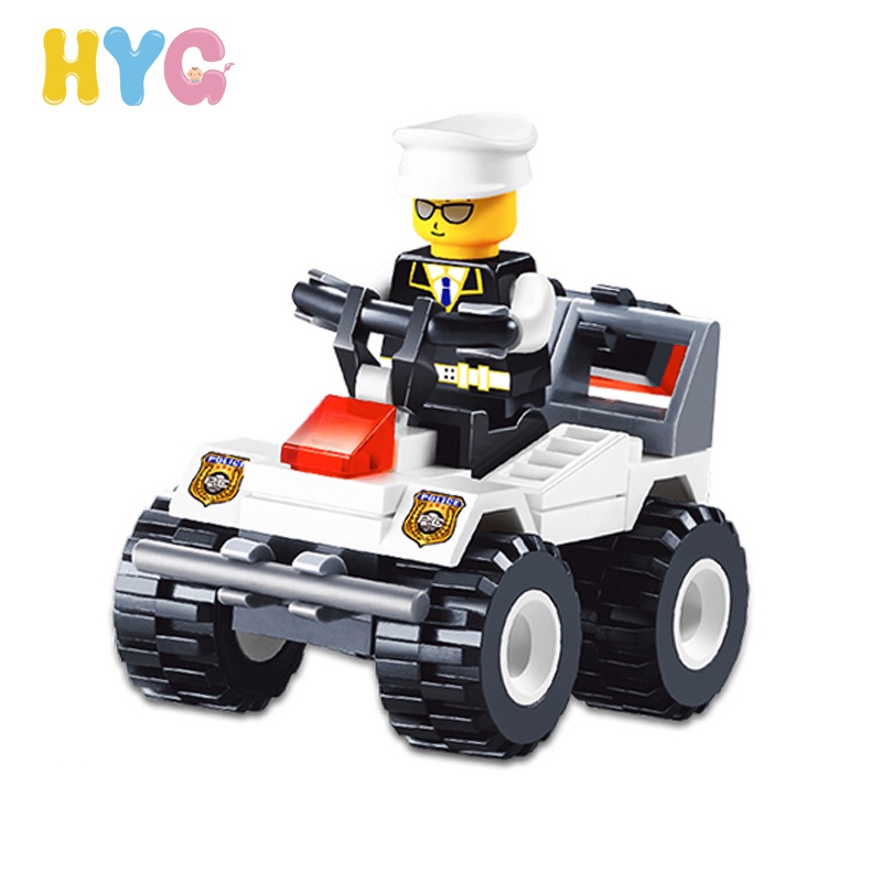 HYG Toys 42PCS Police Assault Vehicle Puzzle Toys Minifigures Toy Building Kit Toys Building Blocks Team City Police Military Figure Soldier Building Bricks Toys for Boys Girls Kids