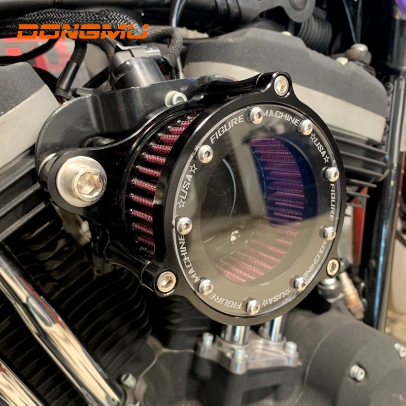 Ruderude Motorcycle Accessories Air Filter Air Intake High Flow Air Cleaner Fit For Harley Sportster XL 883 XL 1200 48 2004-2018 