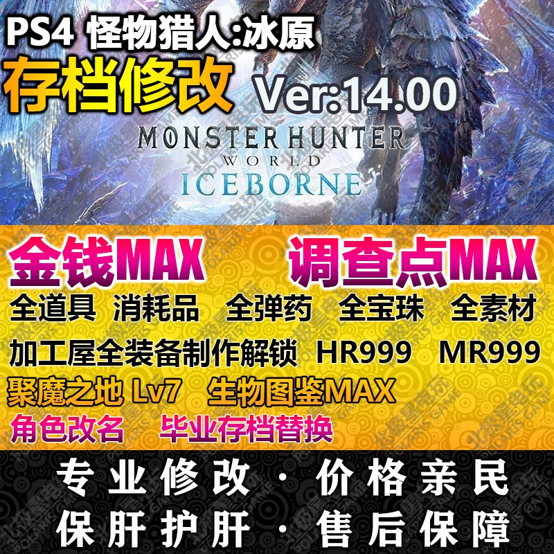 Ps4 Monster Hunter World Iceborne Cheat 魔物猎人 冰原存档修改满金钱全素材hr Mr Shopee Malaysia