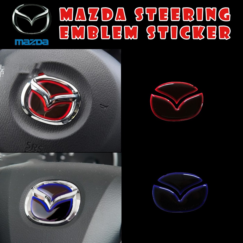 Mazda Steering Emblem 3d Logo Sticker Stylish Decals For Mazda 2 Mazda 3 Cx2 Cx3 Cx5 Mazda 5 Shopee Malaysia