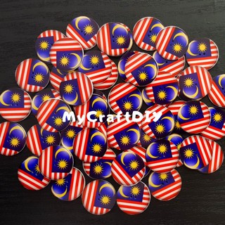 Butang Comel Acrylic Buttons Circle Flag Merdeka  Bulat 