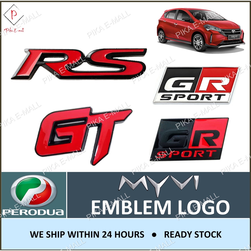 [NEW] GT Emblem Logo RS Emblem TURBO GR SPORT 3D Metal Emblem Logo 3M
