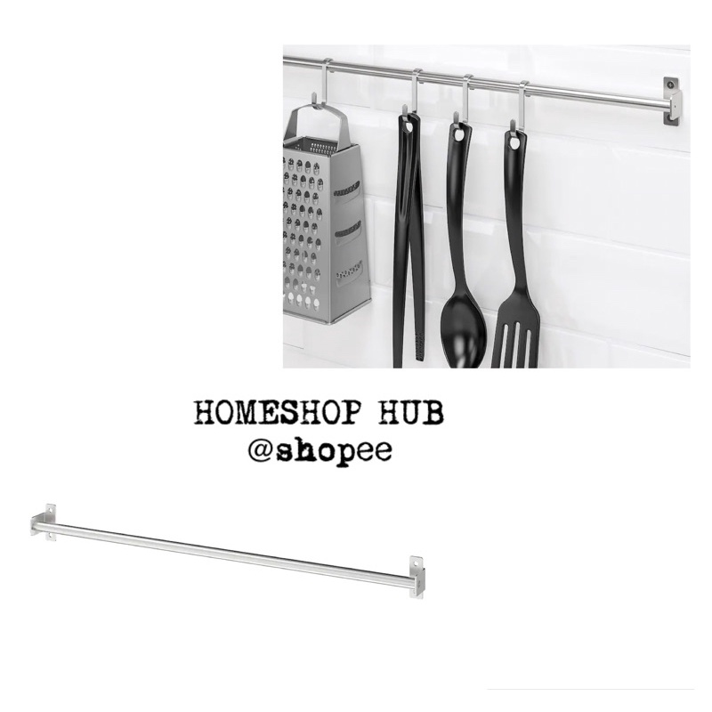 KUNGSFORS Stainless Steel Kitchen rail 40cm 56cm besi rail dapur
