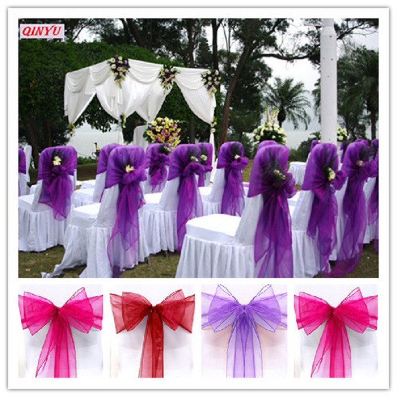 25pcs Set Tulle Wedding Car Tables And Chairs Decoration Sheer