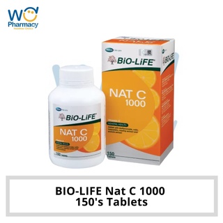 BIO-LIFE Nat C 1000mg 150's (Exp: 14/05/2023) [Powerful Immune System Booster] Bioflavanoids , Rosehip and Others