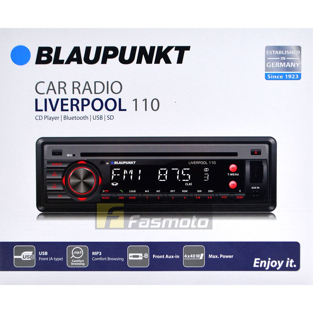 Blaupunkt Liverpool 110 Single DIN Bluetooth CD USB SDHC MP3 Aux Stereo