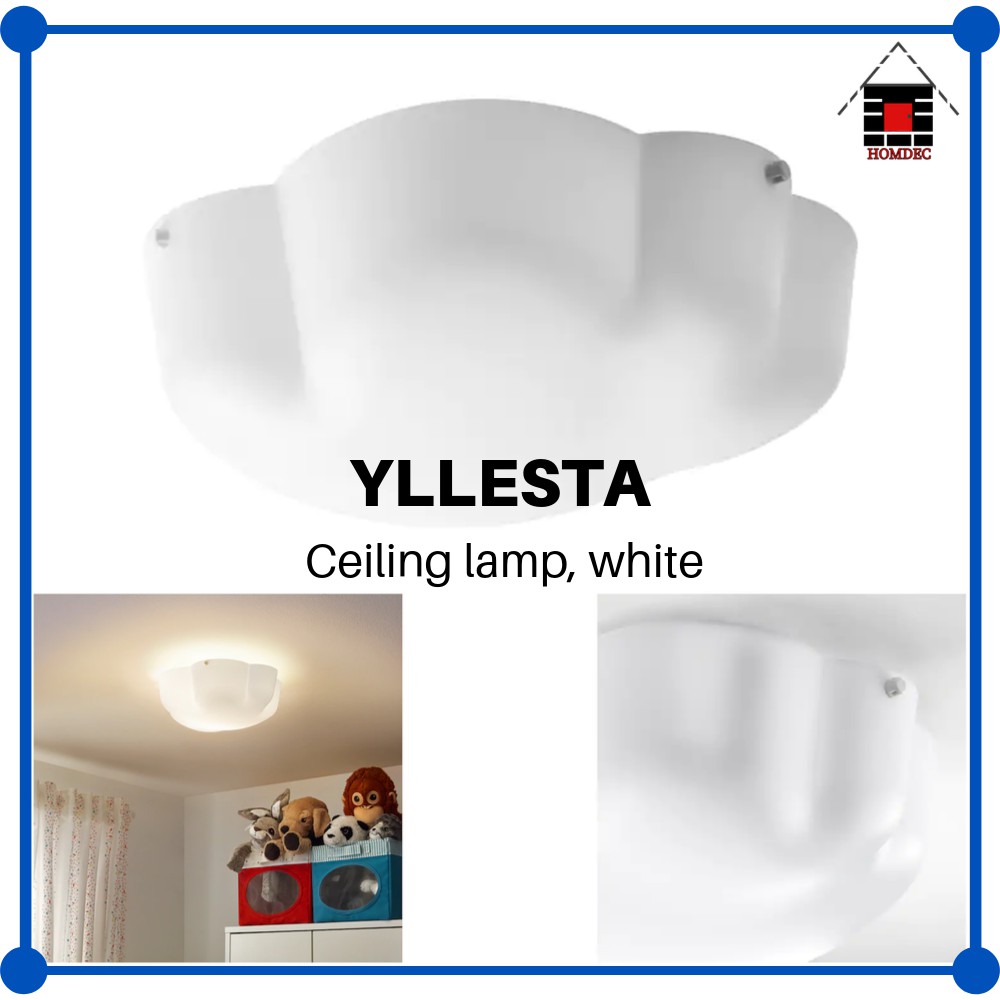 Ikea Yllesta Ceiling Lamp White I Lampu Siling Putih Shopee