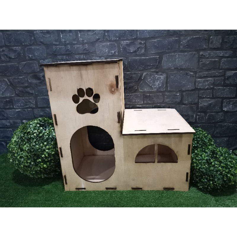 Customise Design Wooden Pet House Play All in One Cat Dog Shopee Malaysia