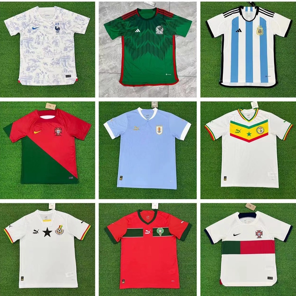 France Mexico Argentina Portugal Senegal Morocco Football Jersey Fans issue kit 22/23 *ready stock S-2XL