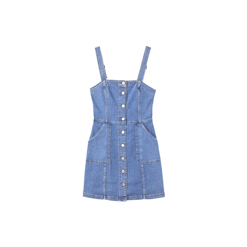 denim pinafore dress h&m