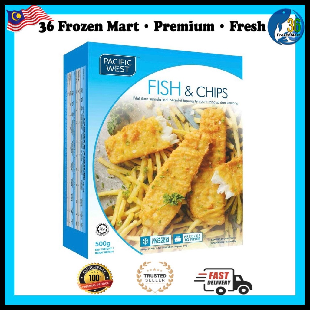 Halal Pacific West Fish & Chips Fish Fillets Seafood Frozen Food