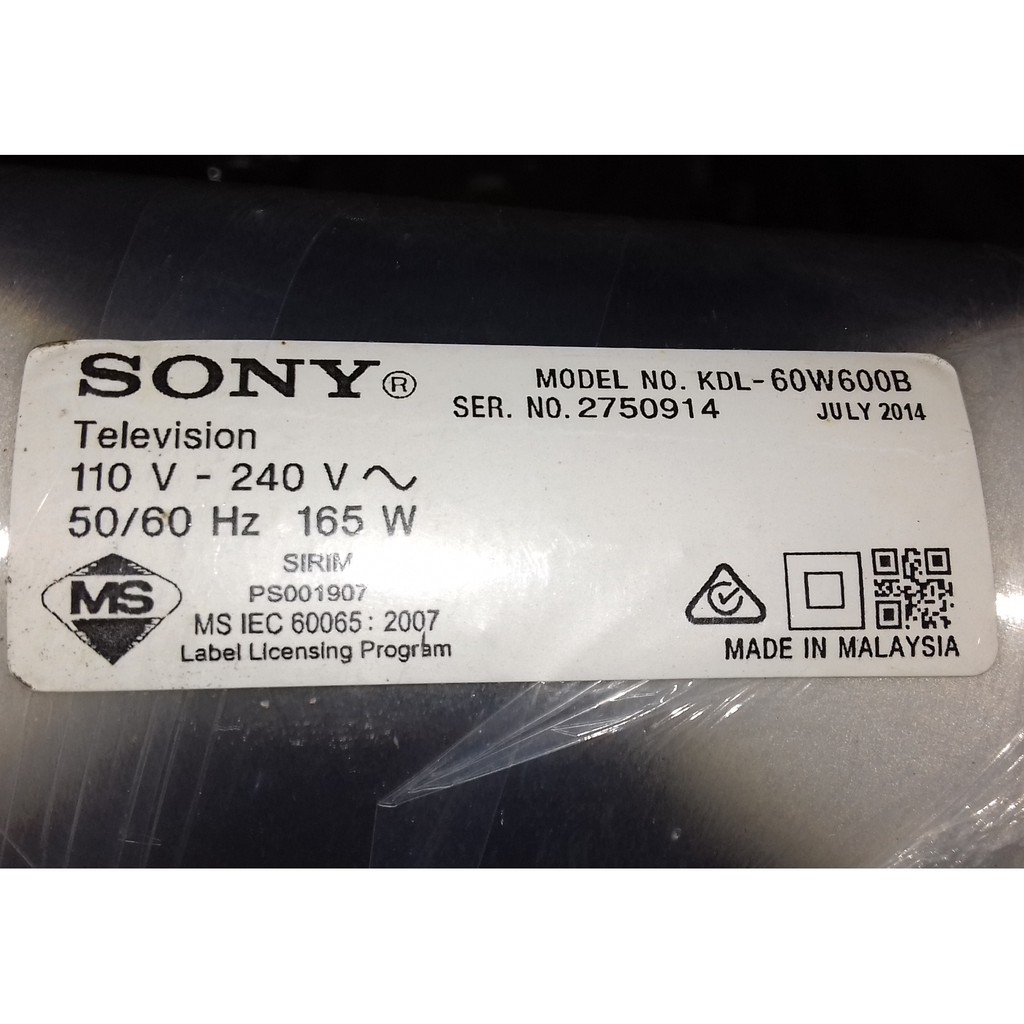Buy (BD99) SONY KDL60W600B LED TV SPARE PART SeeTracker Malaysia