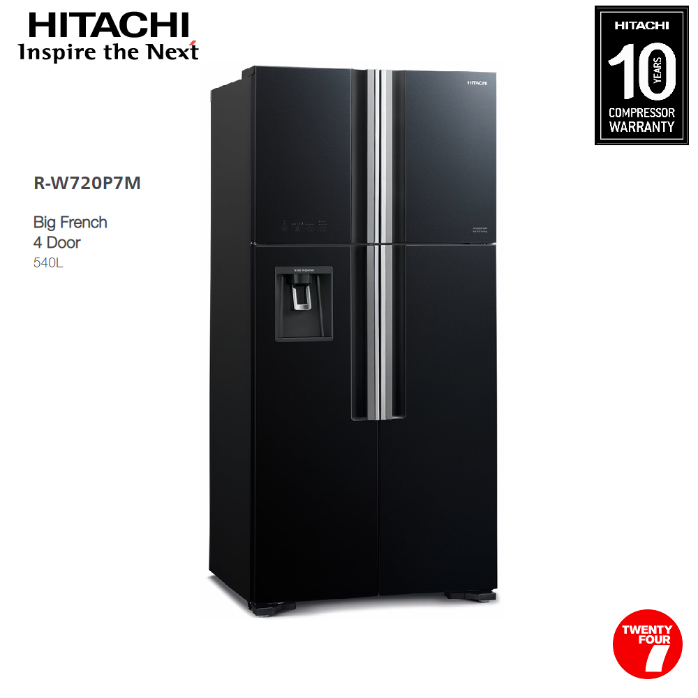 Hitachi R W720p7m 586l Fridge 4 Glass Door Big French Fridge Refrigerator R W720p7m Gbk Shopee Malaysia