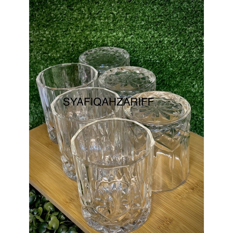 Gelas Cantik Gelas Murah Mama Glass Gelas Kaca 6 Pieces 6x Crystal Glass Tumbler Glass Set 9364