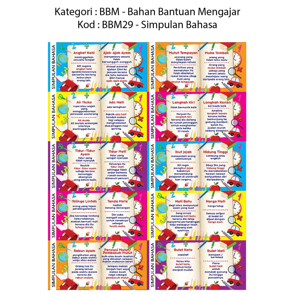 Poster Simpulan Bahasa BBM29 | Shopee Malaysia